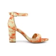 thumbnail image 3 of BLISSFUL STEP Women's Shoes Solid Color Open Toe Block High Heels Summer Sandals Orange 8, 3 of 7