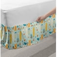 thumbnail image 2 of Hawaii Bed Skirt, Repetitive Summer Items with Pattern Surfboard Ice Cream Bikini Ananas, Elastic Bedskirt Dust Ruffle Wrap Around for Bedding Decor, 4 Sizes, Pale Blue and Multicolor, by Ambesonne, 2 of 2