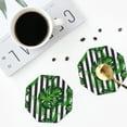 thumbnail image 5 of Bingfone Vintage Palm Greenery Leather Drinks Coasters With Set Of 6,Suitable For Home Kitchen,Coffee Cup Coasters Home Gift, 5 of 9
