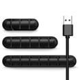 thumbnail image 3 of sweethay Organizador de cables Cable USB Soporte para cables Ratón Auricular Auricular Electrónica negro 7 cuadrícula, 3 of 6