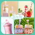 thumbnail image 5 of Straw Covers Cap Cute 2 Pcs Silicone Straw Tips Cover Reusable Drinking Straw Tips Lids Adorable Straw Plugs (Dinosaur), 5 of 5
