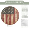 thumbnail image 3 of Vintage USA Flag Round Table Cover Kitchen Printed Waterproof Tablecloth Elastic Edged Tablecloth Fits Party Wedding Indoor Outdoor Tables, 3 of 8