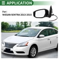 thumbnail image 3 of Reemplazo del espejo lateral izquierdo para NISSAN SENTRA 2013-2015 No.963023SG0B, espejo negro, ajuste manual, no calefaccionado., 3 of 7