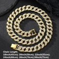 thumbnail image 4 of Men Women Hip Hop Hourglass Pendant Necklace 15mm Crystal Cuban Chain Iced Out Bling Necklaces Fashion Charm Jewelry, 4 of 6