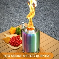 Portable Table Top Fire Pit, 12" Tabletop Smokeless Fire Pit, Low Smoke Burning Outdoor Stove Firepit Fueled by Pellets or Wood, for Urban & Suburbs, with Travel Bag,30.6x16.3cm