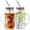 Clear-24 Ounces Glass Cup Set of 2, variant on Glass Cups For Iced Coffee  24oz Mason Jar With Lid And Straw Cup Jars Handle Drinking Glasses Set Of 2
