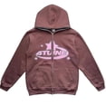 thumbnail image 2 of Ropa Sudadera con capucha retro de gran tamaño con estampado de estrellas Y2k Street Hip--marrón-L Sailing Electrónica, 2 of 3