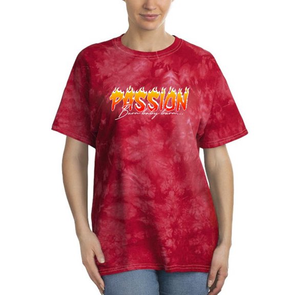 Passion Slogan With Flames Tie Dye Crystal Women -Image by Shutterstock, Female x-Large