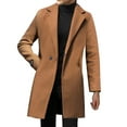 thumbnail image 5 of Manxivoo Jackets for Men Super Fashion Woolen Trench Cmen's British Style Solid Color Long Coat Fashionable Warm Woolen OverCoat, Coats for Men B XXXL, 5 of 8