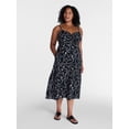 thumbnail image 2 of Time and Tru Women's Tie Front Sleeveless Midi Dress, Sizes XS-XXXL, 2 of 5