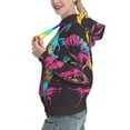 thumbnail image 2 of Xecao Neon Gothic Skull Moon Pattern Hoodies for Women Sweatshirts Long Sleeve Sweatshirts Pullover Outfits with Pocket-Medium, 2 of 7