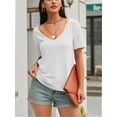 thumbnail image 4 of Women Large V-Neck Short Sleeve Bottoming Shirt, 4 of 7