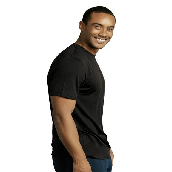 DailyWear Mens Comfortable Exercise Short Sleeve Round Neck T Shirt(Black, Medium)