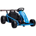 thumbnail image 2 of Qaba 24V 8.1 MPH Electric Go Kart for Kids, 7AH Battery Powered Drift Kart with Dual Motors, Soft Start, Safety Belt for Kids 8-12 Years, Blue, 2 of 9