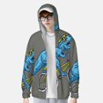 thumbnail image 2 of Vsdgher Fun Riding Dinosaur Print Adult Hoodie Shirts Rash Guard for Men Women,Long Sleeve Sun Protection Fishing Shirts for Athletic Running Swim-Large, 2 of 7