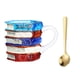 thumbnail image 1 of Taza de libro pintada a mano, diseño de vidrio 3D, novedosa taza de café con libros apilados, regalo literario para profesores y amantes de los libros., 1 of 6