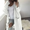 thumbnail image 2 of Fesfesfes Women Cardigan Women Casual Solid Color Knitted Sweater Cardigan Pocket Top Blouse Clearance Under $10, 2 of 7