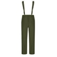 thumbnail image 5 of Mens Bib Overalls Casual Linen Pants Workwear Fashion Casual Jumpsuit Adjujstable Strap Romper Coverall Loose Long Bib Overalls Army Green XXXL, 5 of 5