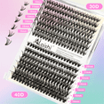thumbnail image 6 of Lash Clusters DIY Cluster Eyelash Extensions 280pcs 9‑16mm 30D+40D Fluffy D Curl Natural Lashes, 6 of 8