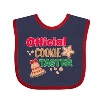 Inktastic Christmas Official Cookie Taster with Bell and Star Cookie Boys or Girls Baby Bib