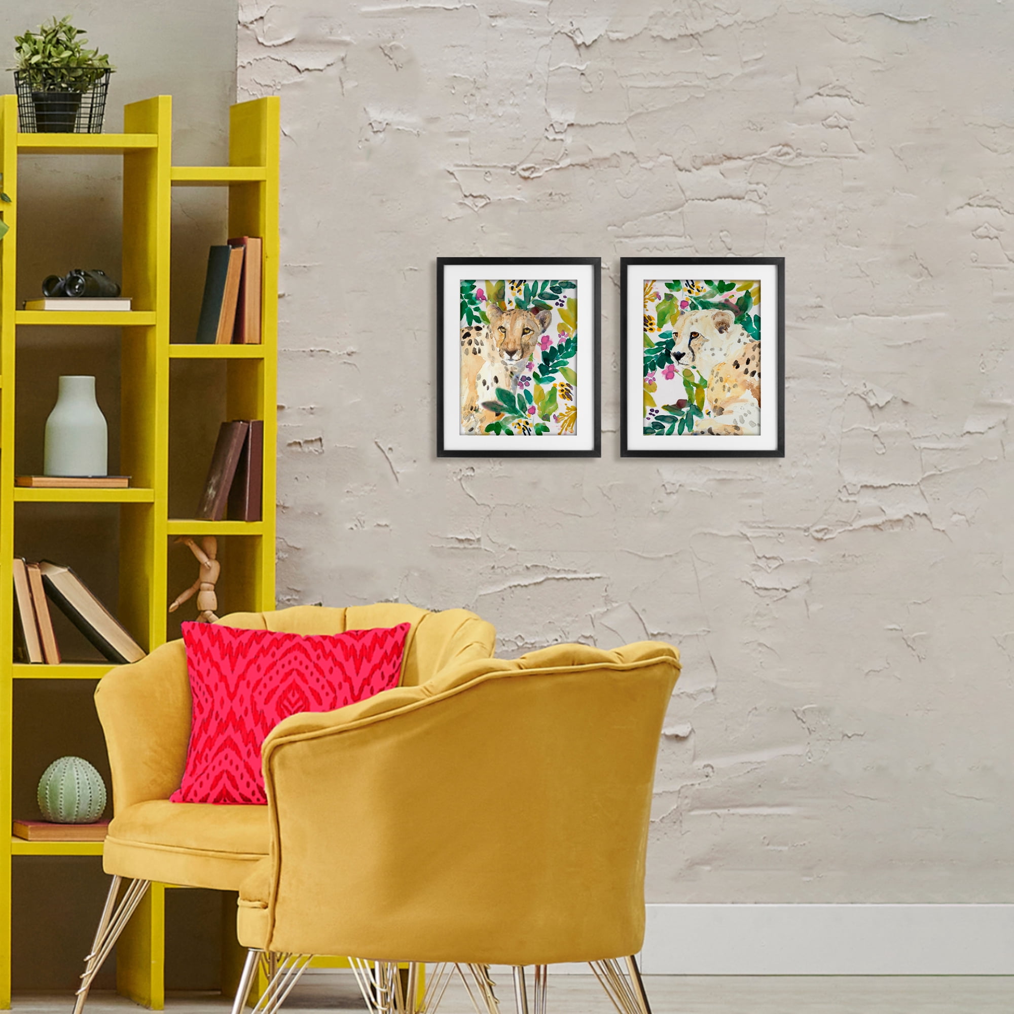 Stupell Industries Botanical Garden Wildlife 2 Piece Black Framed Print Under Glass Set, design by Lanie Loreth
