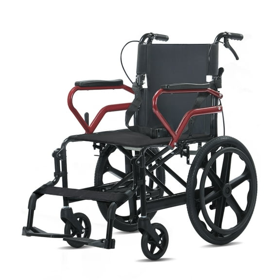 Broobey Adjustable Adult Manual Self- Propelled Wheelchair with 230 lb Limit Lightweight Portable Wheelchair Weight 27 lb Green Brand: BROOBEY