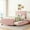 Pink, variant on Twin Size Velvet Upholstered Bed With Trundle, Gray - Versatile Bedroom Solution Trundle Decorative Details