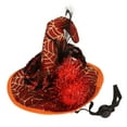 thumbnail image 1 of Sombrero para mascotas de Halloween, lindo sombrero de bruja ajustable para perros y gatos, agradable a la piel, a la moda, con decoración de araña para perros, conejos y cerdos, 1 of 5