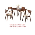 thumbnail image 5 of Kosy 5pc Dining Table n 4 Chair Set- Chestnut Brown- Tan Faux Leather, 5 of 6