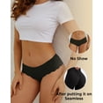 thumbnail image 2 of CuteByte 5 pack Seamless Underwear for Women Hipster Wave Edge Cheeky No Show Bikini Panties Womens S, 2 of 7