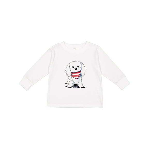 Inktastic Maltese First Mate Boys or Girls Long Sleeve Toddler T-Shirt