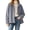 Gray -BY51, variant on Jacket Women Oversized Collared Casual Full Zip Fleece Jacket Long Sleeve, Loose Fit, Open Front Cardiagn, Warm, Outerwear, Travel Gray 2XL