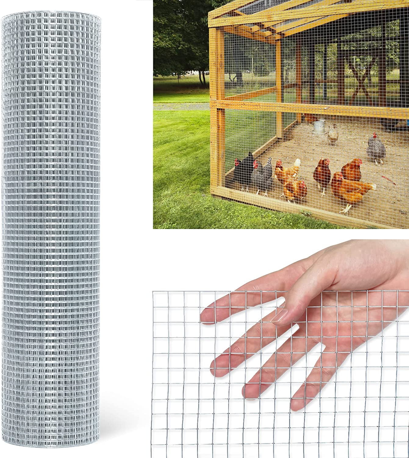 Fencing Mesh Garden Green PVC Coated Galvanised Fence Chicken Wire Aviary Posts 