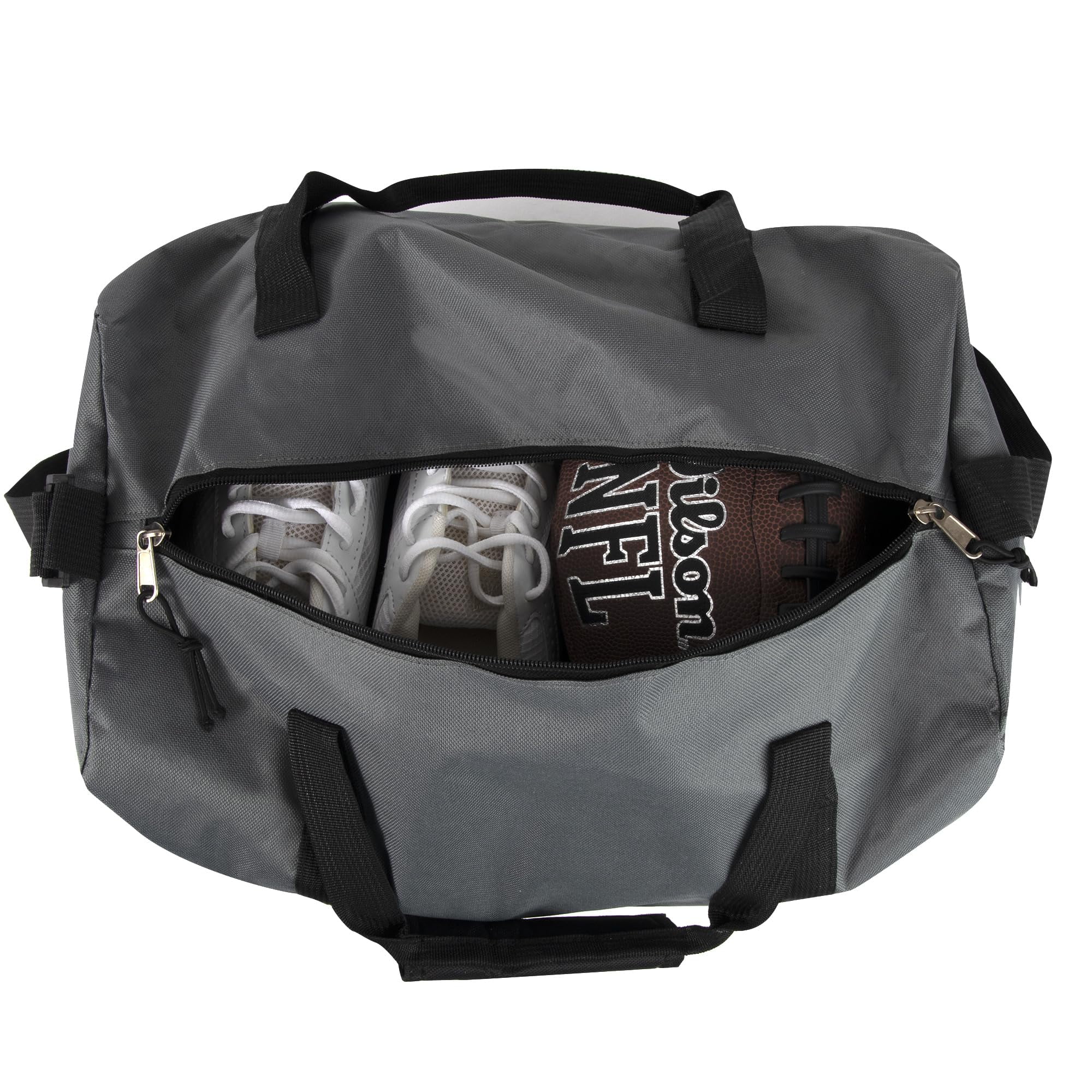 24 Pack 30 Liter Capacity Unisex Duffel Bags with Handle and Luggage Shoulder Strap for Gym, Travel and Commuting in Gray