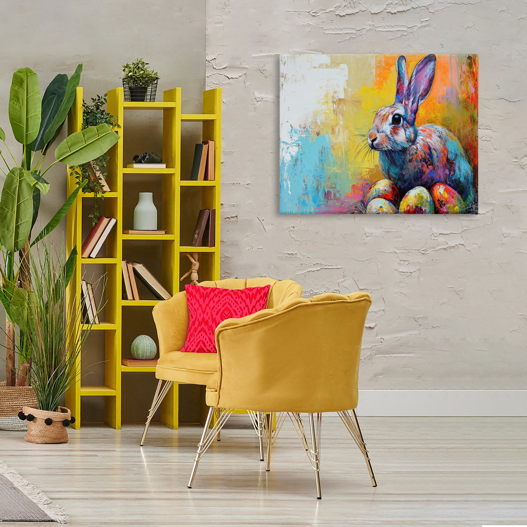 Stupell Industries Easter Joy Abstract Holiday Painting Wrapped Canvas Art Print Wall Art, 40 x 30