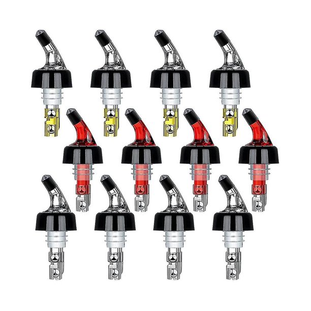 Vertedores de botellas de licor medidos, juego de 12 Quick Shot Dispensador automático de 30 ml para medir bebidas alcohólicas y bebidas alcohólicas en barra para el hogar