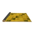 thumbnail image 2 of Ahgly Company Indoor Round Checkered Yellow Modern Area Rugs, 3' Round, 2 of 4