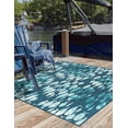 thumbnail image 2 of Unique Loom Outdoor Coastal Collection Area Rug - Plenty of Fish (7' 10" Square Blue/Teal), 2 of 7