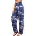 thumbnail image 1 of Pantalones Harem QIANXIZHAN a cuadros azules para mujer de cintura alta S, 1 of 9