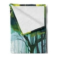 thumbnail image 2 of Woodland Soft Flannel Fleece Throw Blanket, View of a Forest Landscape Outdoor Scene, Cozy Plush for Indoor and Outdoor Use, 70" x 90", Seafoam Dark Teal, by Ambesonne, 2 of 5