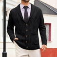 thumbnail image 4 of Lopecy-Sta Fall Sweaters for Men Casual Wool Blend Long Sleeve Shawl Collar Buttons Down Cable Knit Cardigan Sweater, 4 of 4