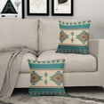 thumbnail image 5 of Western Throw Pillow Covers 20x20 Inch Vintage Turquoise Pillow Covers Set of 2 Southwestn Aztec Decorative Pillows Linen Cushion Cover Square Indoor Outdoor Living Room Bedroom Sofa Chair Home Decor, 5 of 6