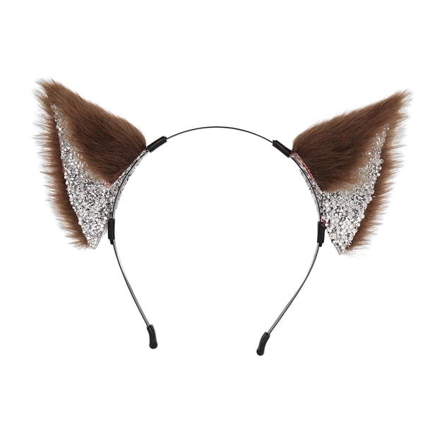 Diadema con orejas de gato Yuyangstore para Anime Cosplay Marrón