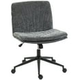 thumbnail image 1 of HOMCOM Chaise à Croisillons avec Roues, Sans Accoudoirs, Grand Chaise de Bureau, Gris, 1 of 10