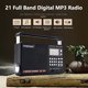 thumbnail image 5 of AM FM SW Radio portátil Pantalla digital 21 Banda completa Elder Radio Soporte TF Tarjeta, 5 of 9