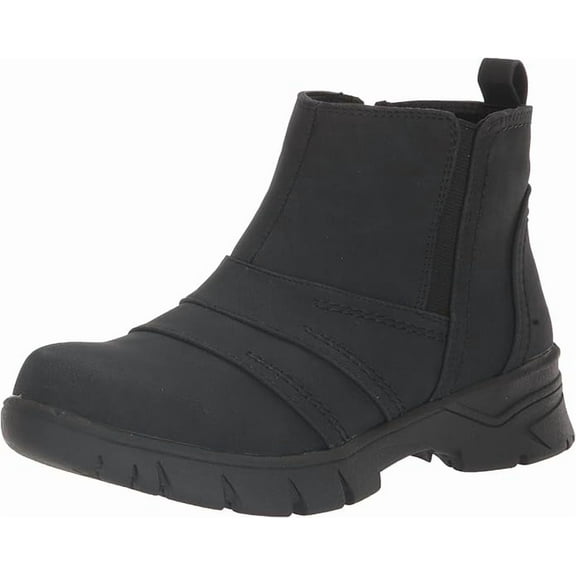 Easy Street Women's Boots Zipper Ankle Boots, Chunky Sole Black