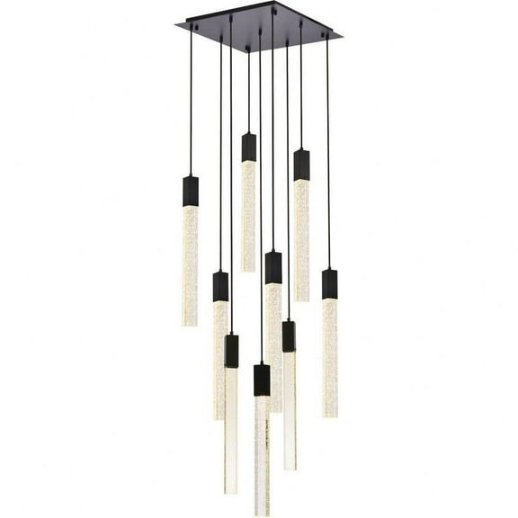 9 Light Pendant in Modern Style-24 inches Tall and 20 inches Wide-Black Finish Bailey Street Home 390-Bel-5047735
