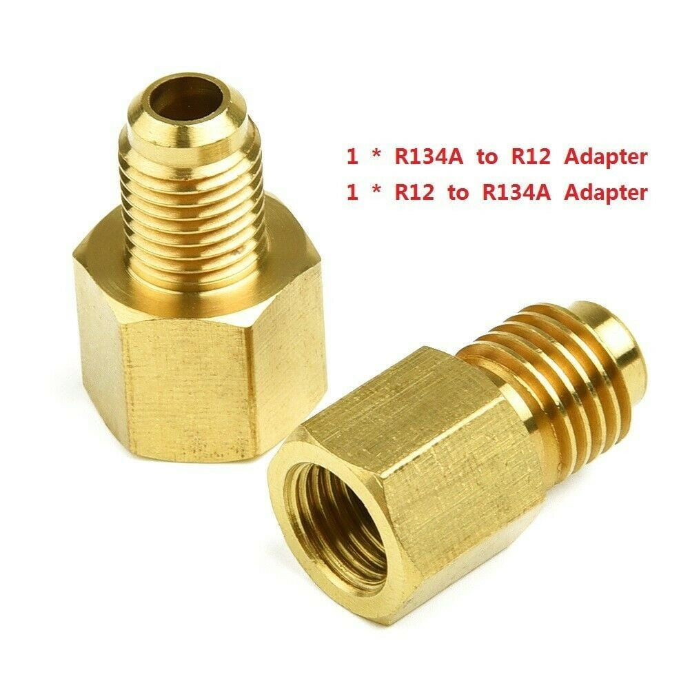 2PCS R12 To R134a R134a To R12 Adapter 1/4 Female Flare 1/2 Acme Male Parts New 