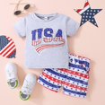 thumbnail image 2 of Coerni Boys Summer Clothes Sets American Independence Day Short Sleeve Tshirt & Shorts Set Casual Sport 2 Piece Outfit, 2 of 7
