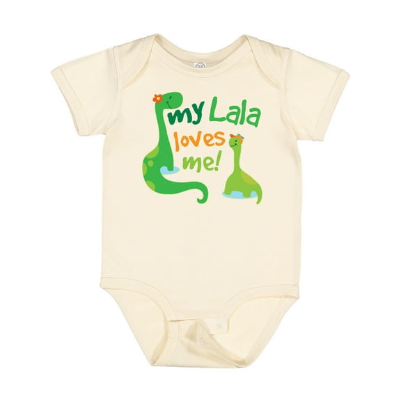 Inktastic My Lala Loves Me Grandson Dinosaur Boys Baby Bodysuit